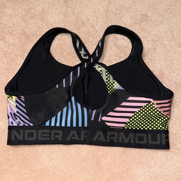 Under Armour Multicolored Patterned Crossback Compression Sports Bra - Picture 2 of 3
